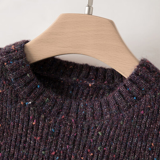 Late White Exclusive 2025 Winter Fashion Casual Sweater Solid Color Wool Sweater for Women Without Belt Purple S