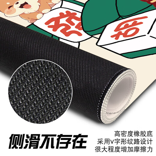 三色猫柯基鼠标垫超大柴犬卡通滑鼠垫可爱卡通狗狗电脑键盘垫办公室桌垫可定制百搭高颜值好看加厚锁边 12213 多财多亿 80厘米x30厘米x5毫米