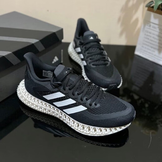 阿迪达斯 （adidas）男鞋2025新款夏季4D打印鞋跑步鞋轻便透气休闲鞋缓震舒适运动鞋 GX9249黑色骨白 42