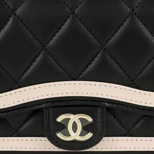 香奈儿女包23B系列金扣菱格纹口盖包链条包单肩斜挎包送女友礼物 AP3559 B14109 NQ921黑色