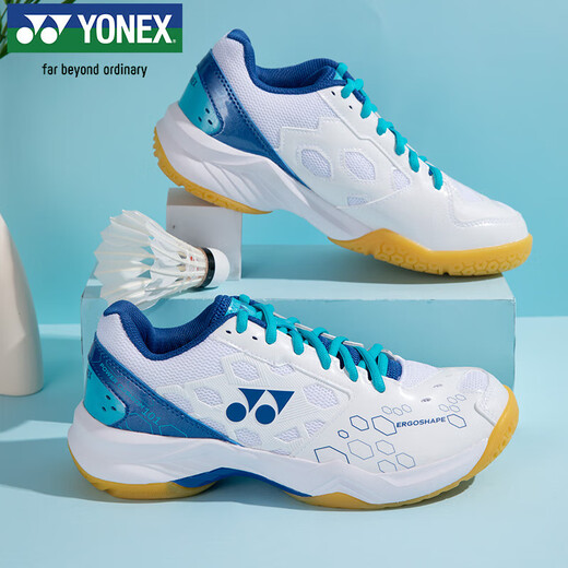 Yonex Yonex bádminton zapatos yy entrenamiento de nivel de entrenamiento imperdible de alimentación para hombres y mujeres shb101cr blanco/azul 43 tamaños