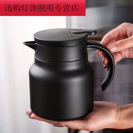 Zhulong stuffy teapot 316 stainless steel insulation kettle large capacity stuffy teapot household tea water separation insulation teapot stew 1000ml316 stainless steel + filter black
