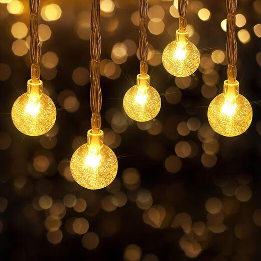 Nuzheng Solar Outdoor Light Courtyard Home Waterproof Light with Balcony Hanging Light Garden Layout Light String Outdoor Decorative String Light 30 Lights 6.5 Meters - Warm White