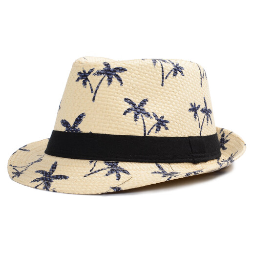 Sun protection hat men white beach straw hat men sun visor men top hat Panama straw hat men summer hat beige adult head circumference 58cm
