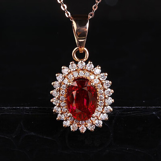 Haikai Necklace Women's Ruby Necklace Princess Diana Style Luxury Jewelry Chinese Valentine's Day Birthday Gift for Wife 1 Carat Pigeon Blood Ruby Necklace