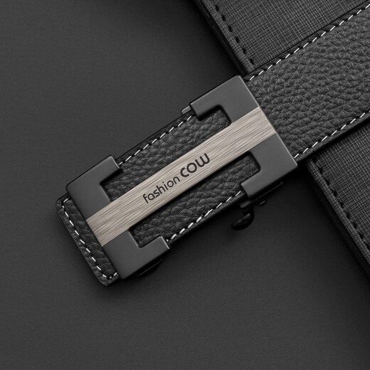 COW belt men's automatic buckle business casual first-layer cowhide belt belt for boyfriend and father gift box 998 black