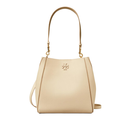 TORY BURCH TB women's bag Tang Li Baiqi's new women's MCGRAW medium-sized deformation bucket bag one-shoulder crossbody bag women's bag cheese white 158499 724