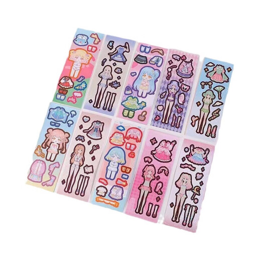 New princess dressing sticker girl children beautiful cute cartoon scene change decoration showcase puzzle DIY gurgling sticker Curva sticker-100 sheet