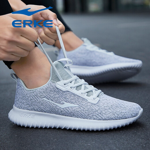 Hongxing Erke Chaussures masculines Mesh Summer Sports Bustable Sports Chaussures hommes 2025 Nouvelles chaussures en maille Soft Sole Dad Chaussures Casual Chores Men 4126 Blanc / Gris clair (Flying Flying Supt) 40 Assurance qualité