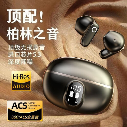 娱品【柏林之声丨顶配版】2024新款无线蓝牙耳机半入耳式降噪高音质超长续航适用苹果oppo华为vivo荣耀 亲肤色【HiFi立体音+超长续航】