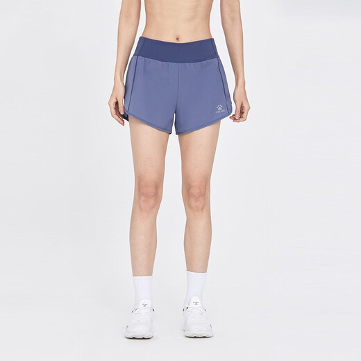 KELME/卡尔美 运动短裤女春季新款速干瑜伽裤防走光健身跑步训练裤 灰蓝色 XL【170/76A】