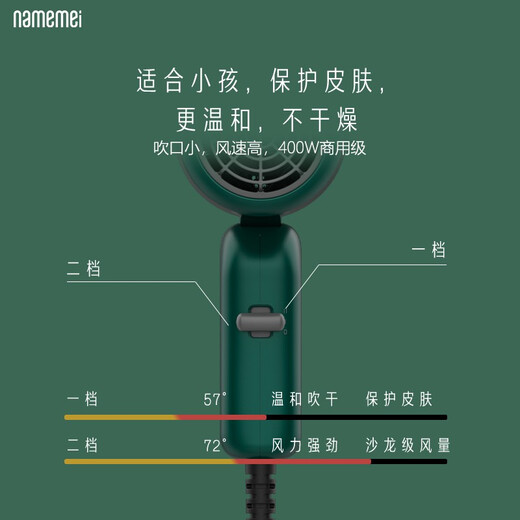 Namemei namemei small mini hair dryer home appliance dormitory students special folding portable appliance white