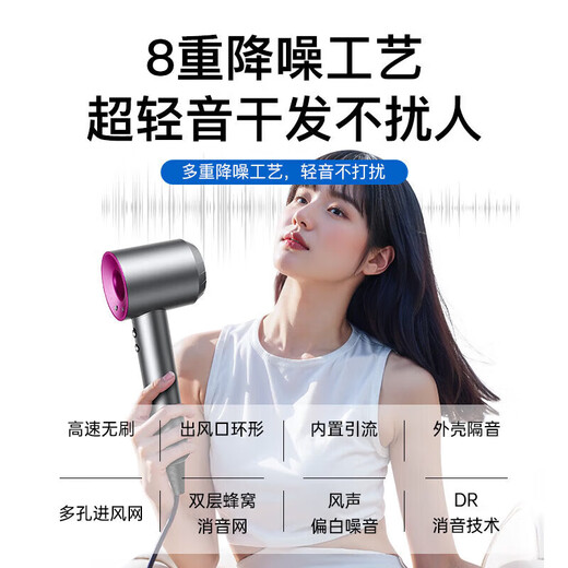 Xiaomi Wolf National 3C Certification Huaqiangbei Original 1 1 Leafless High-Speed Hair Dryer Home Silent Negative Ion High Power Does Not Damage Hair Fast Drying Hair Care Top Ten Hair Dryer Starry Sky Gray Top Edition 2 Billion Hydrating Negative Ions | Single Nozzle Gift Box Constant Temperature Hair Care | 30 Day Trial | 5 Year Warranty