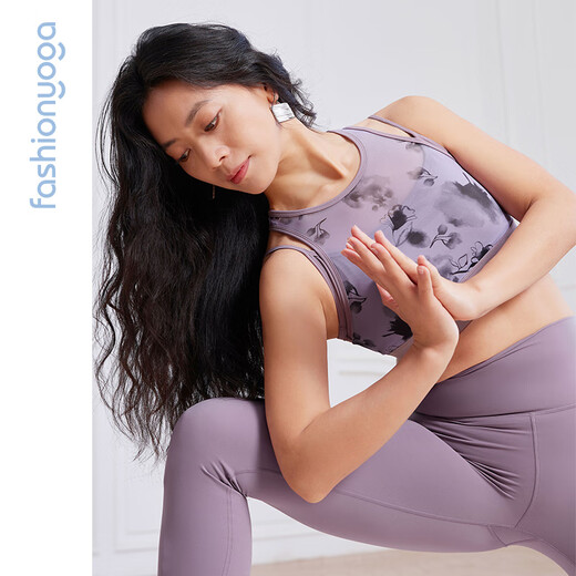 Common Sage Yoga Thin Zero Sense Ink Mesh falsche zwei Stücke BH schöne Gurtkissenkissen schlanker Sport Yoga Unterwäsche Fy14113 Mist Purple s