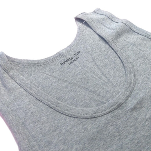 Three-pack two-piece pure cotton vest for men, ribbed elastic, lightweight, breathable, slim-fitting sports inner sleeveless vest, light hemp gray + light hemp gray XL