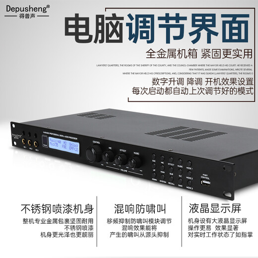 Depusheng REV50 preamp effector anti-howling vocal digital effector KTV preamplifier microphone reverb karaoke anti-howling device new digital effector