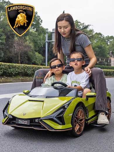Star Lulamborghini El automóvil eléctrico para el automóvil eléctrico para el automóvil de cuatro ruedas se puede asentar para adultos con cochecito de bebé de control remoto. Pantalla de tracción en las cuatro ruedas rojo pintada + MP4 LCD Screen + 24V15Ah Asiento de cuero + Asiento para adultos + Rueda suave + control remoto + Swing