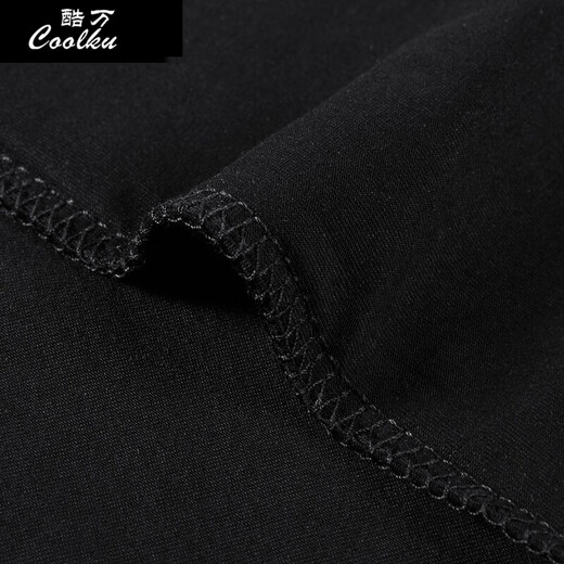 
Coolku (coolku) large-size men's printed short-sleeved T-shirt for men with fat plus size loose fat man summer large-size T-shirt trend T6172 black M
