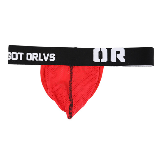 Please Confidential Shipping GAY Underwear Men's Strapless Thong Hollow See-through Mesh Exposed Buttocks T M 152 Mesh White