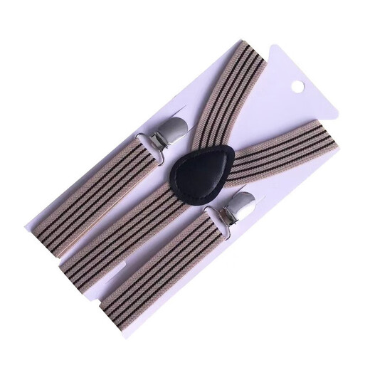 Yusenyi Elastic suspenders for male and female babies, infants and children's pants, black anti-fall elastic suspenders, pants clip suspenders, black and white striped long suspenders (140-160 sizes)