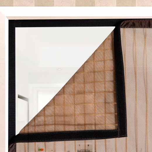 Liangduo door curtain anti-mosquito door curtain anti-fly anti-mosquito anti-insect door curtain magnetic self-adhesive household door curtain partition brown 90*210 (Velcro + bubble nail style)