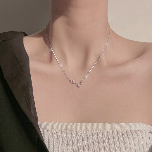 JALLOO star silver necklace for women niche light luxury high-end pendant clavicle chain jewelry female birthday gift for girlfriend Big Dipper silver necklace