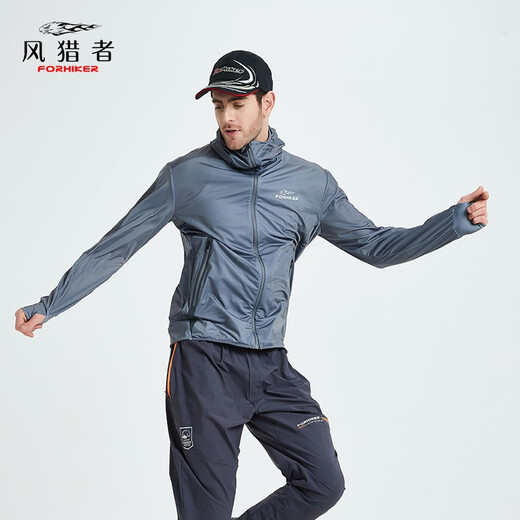 Wind Hunter Fishing Sun Protection Clothing Men's Summer Outdoor Sun Protection Fishing Clothing Set Ice Silk Fishing Clothing Sun Protection Clothing GNACO Fashion Gray/Top M