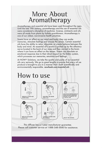 NOW FOODS ultra-quiet ultrasonic wood grain essential oil diffuser home office aromatherapy LED color changing