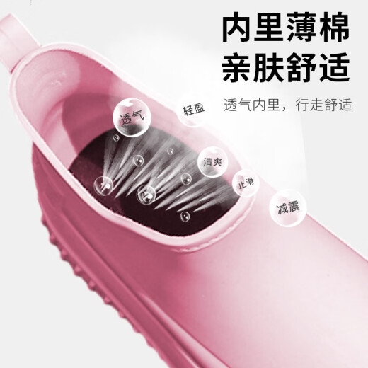 Footoppo Regenstiefel für Frauen kurze Röhrchen Wasserschuhe für Frauen modische wasserdichte Schuhe für nicht rutschfeste Stiefel im Freien für Frauen Low Top Gummi Schuhe kurze Regenstiefel rosa Größe 36