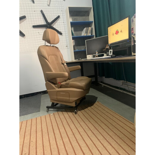 狮奥利兴汽车座椅改装电脑椅gl8座椅办公椅电竞椅GL8改老板椅舒适可躺 653t大漠米+固定支架+电池包