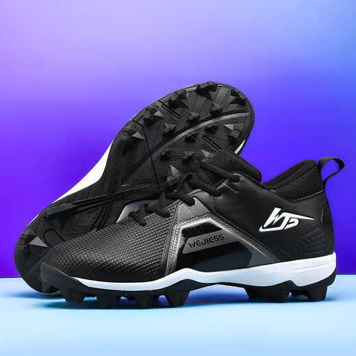 Wejiess Football Shoes American Football Chaussures Competition de baseball Chaussures Training Training Sneakers Junior et Middle School Basketball Batch Boots Chaussures Sports Black 39 Chaussettes + assiette de protection + Sac à chaussures