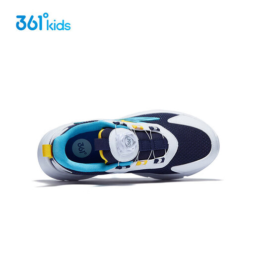 361 children's shoes Children's running shoes Four seasons for boys and girls 3-14 years old to boost technology knob running shoes Blue 34