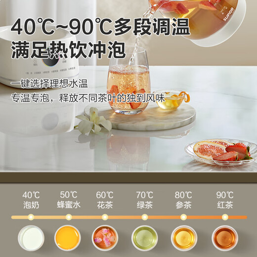 SUPOR health kettle, teapot, stewing kettle, integrated electric kettle, constant temperature insulation, fully automatic home office flower teapot, glass tea kettle, milk regulator, wrapped base, anti-dumping 1L