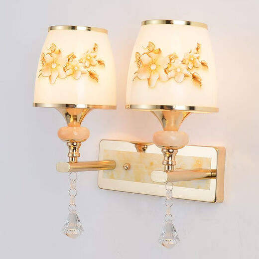 Micro wall lamp bedside lamp Nordic modern European style simple creative led American bedroom living room corridor staircase wall lamp 028 single head three-level dimming-LED light bulb