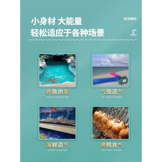 海利ACO97209730氧气泵超大功率养鱼池防雨水氧增氧 9720 20W 单机
