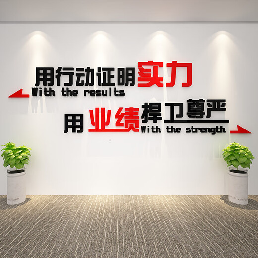 2024新款业绩就是尊严销售公司企业文化氛围布置激励志墙贴标语办 1047业绩尊严-黑大红 小