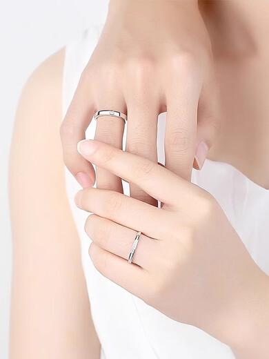 Junkiss Promise Series Platinum Ring Couple Ring Proposal Engagement Ring Diamond Ring Ring Anniversary Gift Platinum Men's Ring - Living Mouth