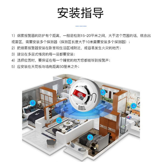 大九卫烟雾报警器商用无线烟感报警器消防专用智能远程火灾联网感应系统 【消防认证】828独立烟感
