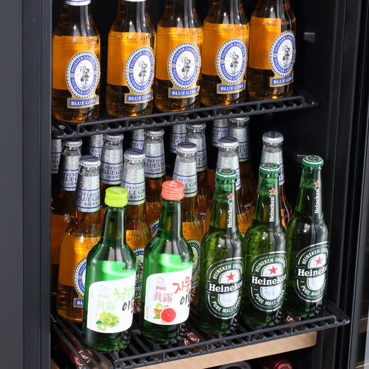 Bacchus wine cabinet double door 150 bottles thermostatic cabinet commercial household tea champagne whiskey ice bar cabinet embedded wine storage living room refrigerator villa four temperature - full iron shelf - beverage ice bar style 416L