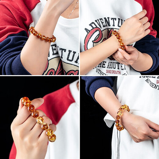 Lv Nong Jewelry, water-purified amber, exploding amber round beads, plant amber loose beads, multi-treasure bracelets, diy beads, flower amber round beads, diameter about 12mm/single