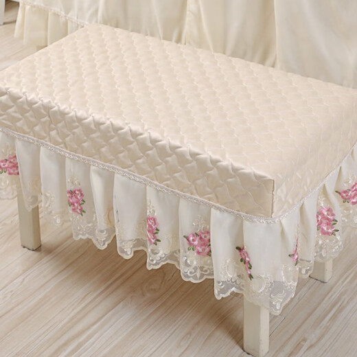 Fabric square makeup stool cover, dressing table stool cover, bar chair cover, home piano stool cover, shoe stool cover, watery tenderness yellow 38*78