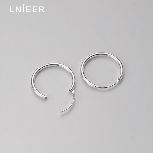 Lnieer999 pure silver plain hoop earrings for women 2025 new popular niche high-end earrings for ear piercing earrings silver earrings 999 pure silver small earrings 12mm suitable for ear bones