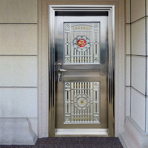 304不锈钢门单门大门室外豪华防盗家用农村进户阳台玻璃入户门每平方价格 单开01