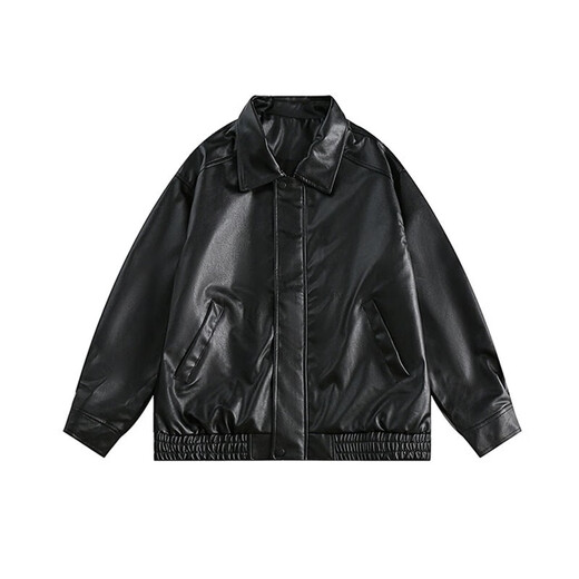 7 excellent jackets for men in autumn Hong Kong style retro pu leather trendy loose casual leather jacket lapel solid color versatile top CLB-JK911 brown XL