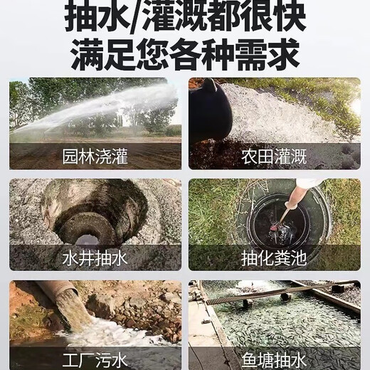孚通无刷直流潜水泵高扬程48V60V72伏通用电动电瓶车抽水泵抽水机 4寸48-72v无刷3200w25米线10米管