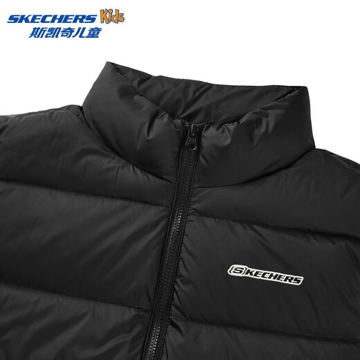 Skechers Kinderkleidung Kinderwesten für Jungen und Mädchen Westen mit einer großen Schulterjacke L424K080/L425K029 L424K080-Carbon Black/0018 165