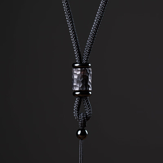 Ningxinge pendant lanyard ebony necklace rope men and women jade jade pendant hand-woven gold pendant red rope temperament black丨3mm