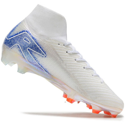 PG Mercurial 16th Generation High-top Air Cushion Waterproof Knitted FG Football Shoes Long Spike Student Competition Training Sports Lake Blue 41