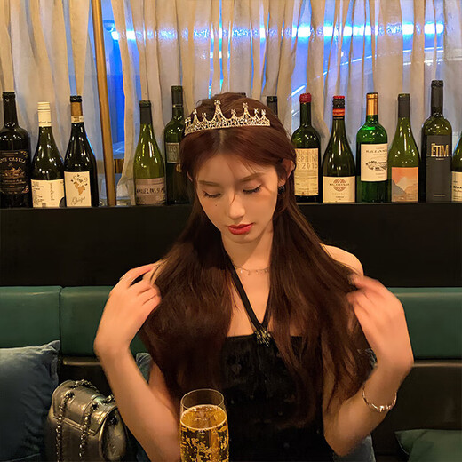 Half birthday crown tiara, eighteen-year-old coming-of-age ceremony sparkling diamond headband, marriage proposal, photo props, high-end hair accessories, silver princess crown