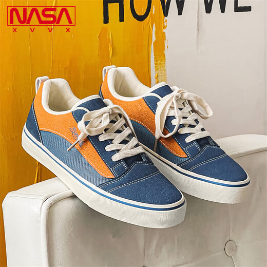 NASA XVVX official joint brand niche canvas shoes for men's summer new trendy casual versatile shoes for men's non-slip sneakers blue 43